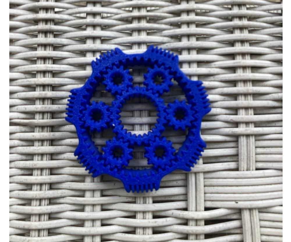 3D Printed Textured Gear Fidget Spinner